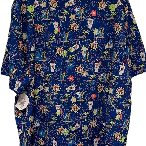 Buc-ees Beaver Hawaiian Tropical Camper Button Shirt‎ Sz 4X NWT Fits Like 3XL - Picture 2 of 9
